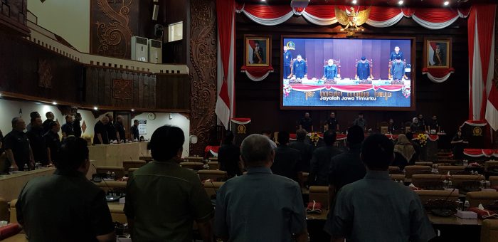 Suasana rapat sidang Paripurna DPRD Jatim, Senin (22/7/2024)