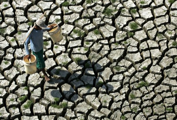 Kondisi lahan pertanian dilanda kekeringan. Pinterest