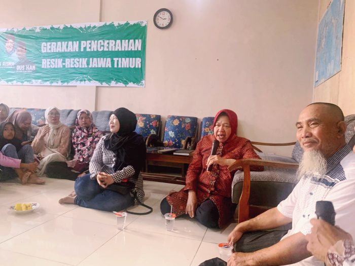 Calon Gubernur Jawa Timur Tri Rismaharini menggelar pertemuan hangat dengan relawan di Kabupaten Lamongan, Rabu (11/9/2024).