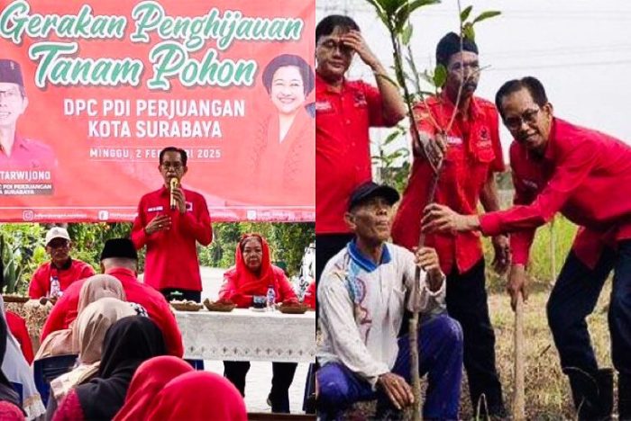 HUT PDI Perjuangan di Surabaya Dirayakan dengan Gerakan Penghijauan, Ini Pesan yang Diusung