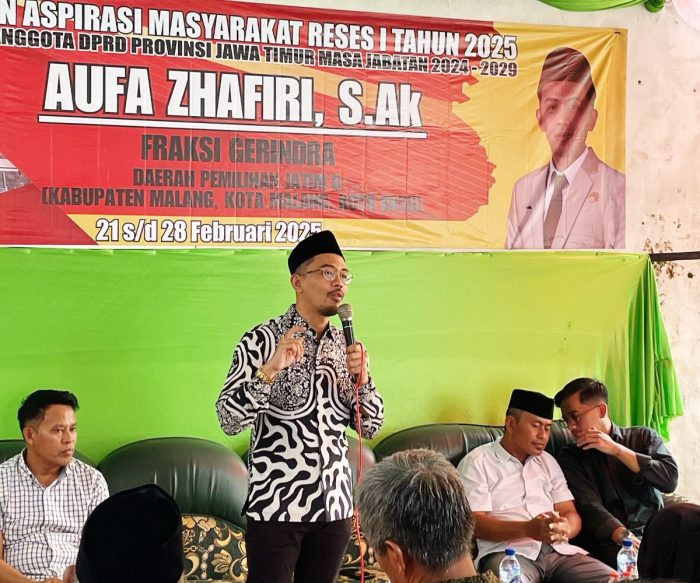 Anggota DPRD Jawa Timur, Aufa Zhafiri, mendapat berbagai aspirasi dari masyarakat saat melaksanakan Reses I Tahun 2025 di Daerah Pemilihan (Dapil) Malang Raya.