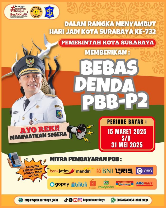 Pemkot Surabaya Buka Program Pemutihan Pajak Hingga Akhir Mei 2025, Tanpa Denda !