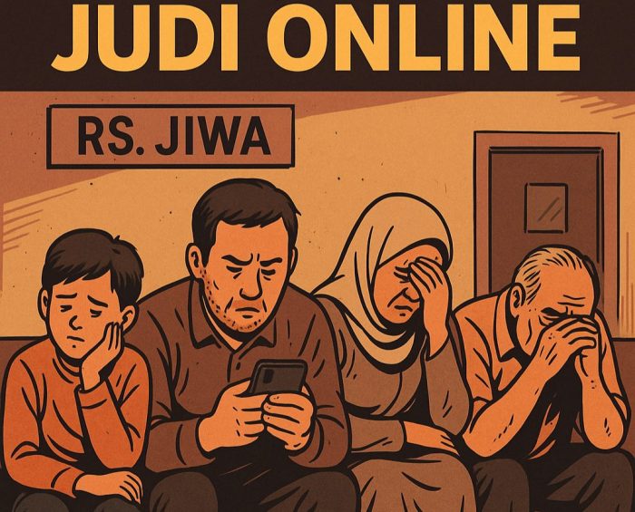 Kecanduan judi online. Ilustrasi by Lingkaran.net