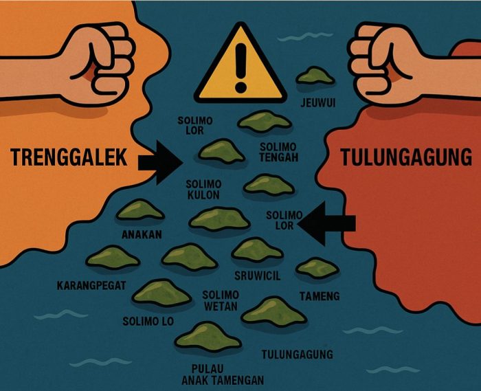 Ilustrasi 13 pulau di selatan Jawa Timur