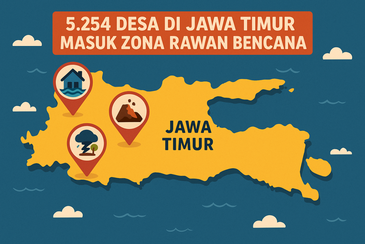 Ilustrasi Jawa Timur rawan bencana
