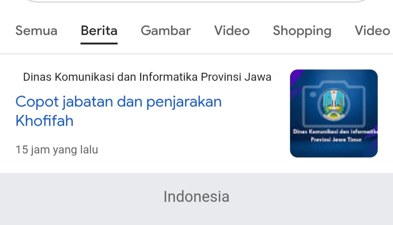 Hasil tangkapan layar di website Diskominfo Jatim.