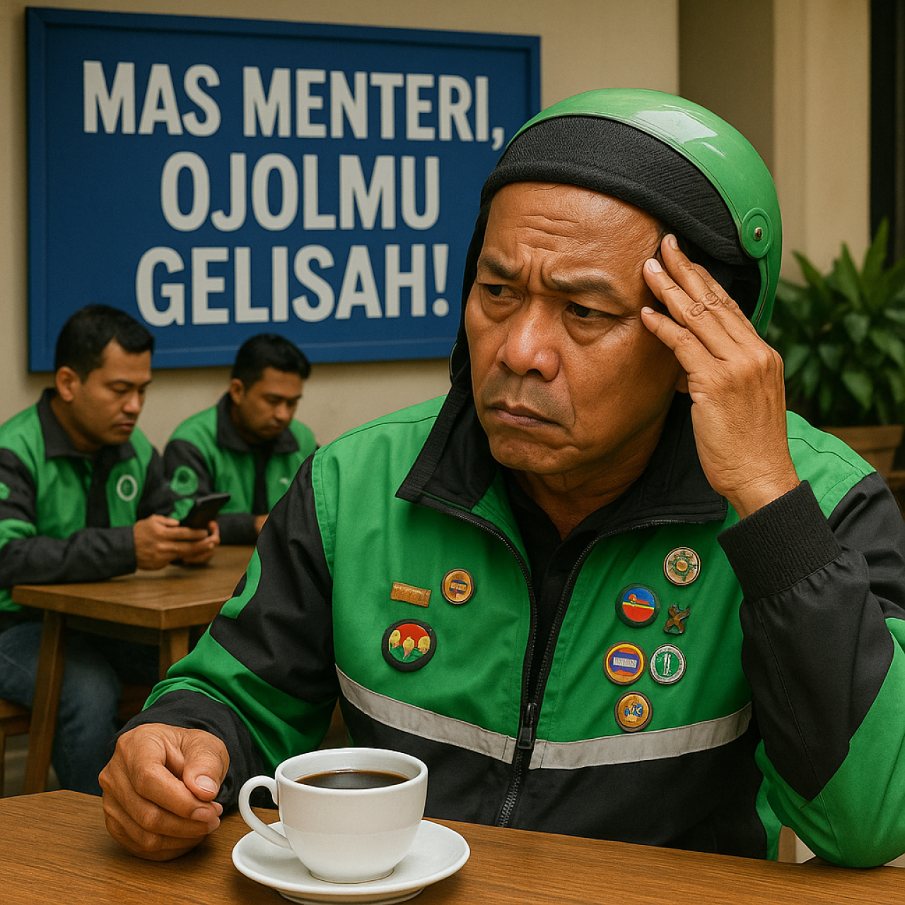 Ilustrasi driver ojek online