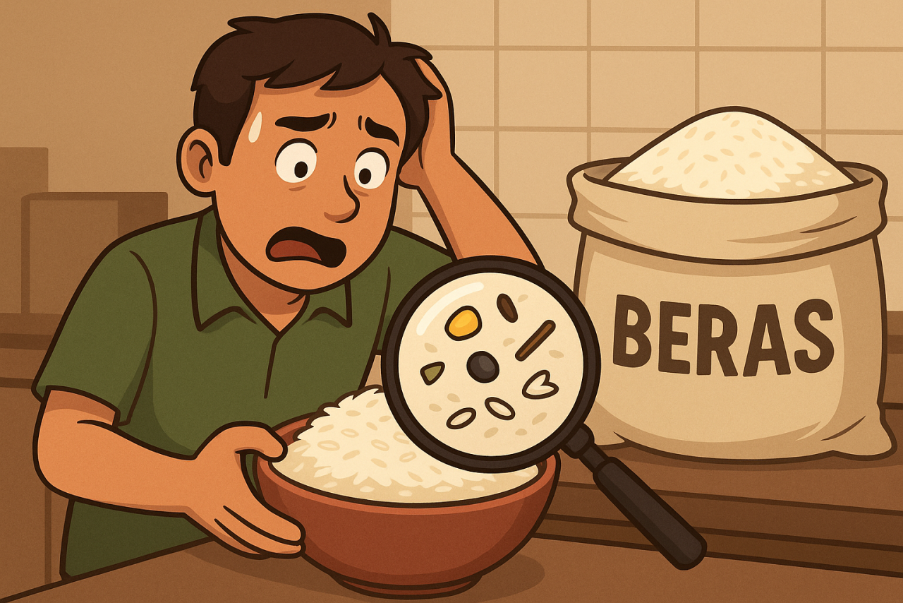 Ilustrasi beras oplosan