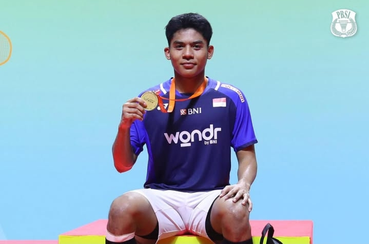 Mohammad Zaki Ubaidillah alias Ubed jadi juara badminton Asia Junior 2025 (Foto: badminton.ina)