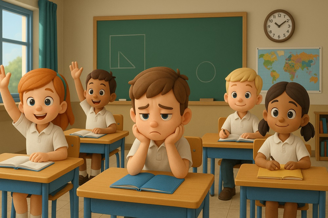 Ilustrasi. Anak malas belajar karena libur lama. (Foto: AI)