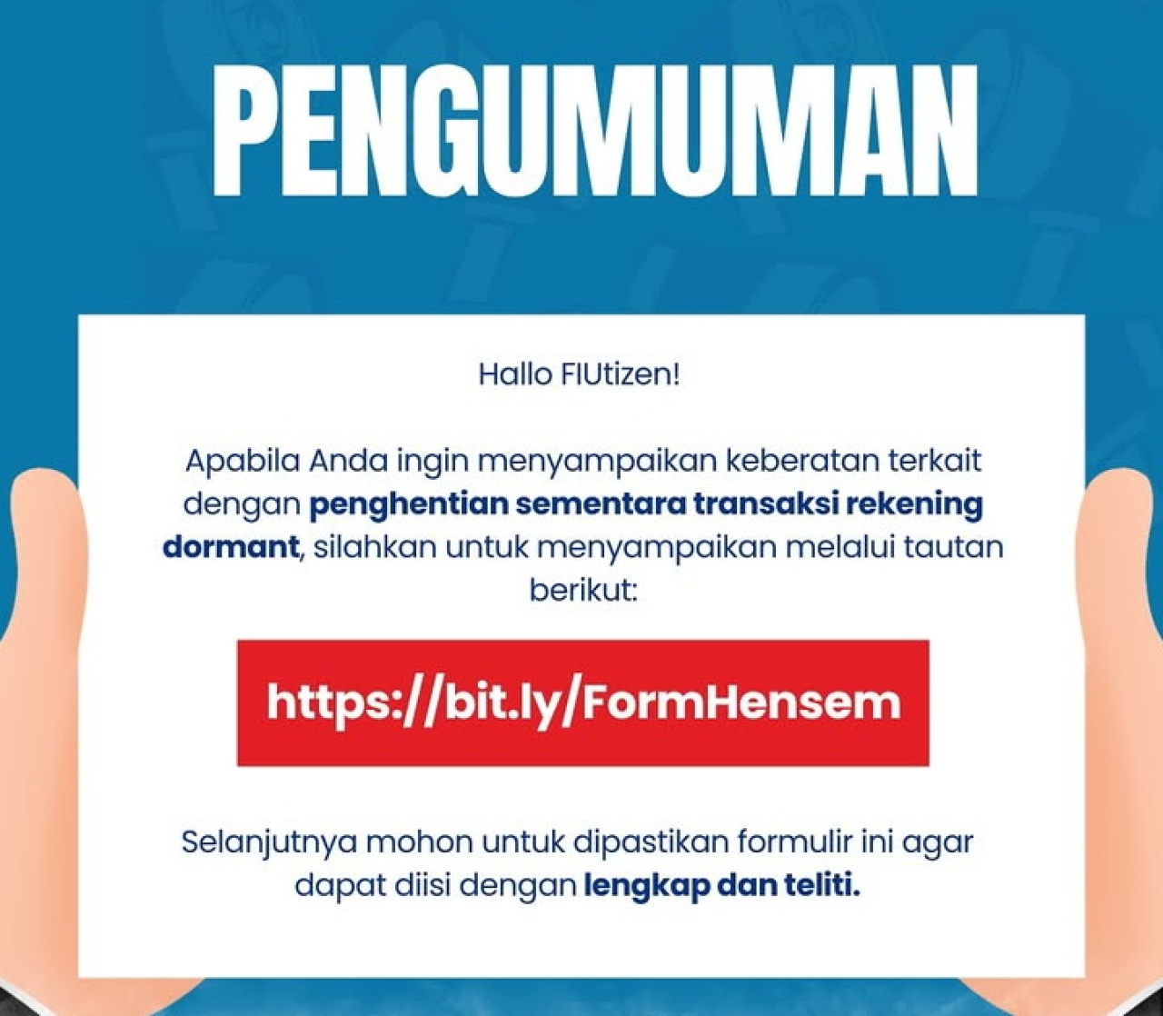 Penjelasan PPATK soal penghentian sementara rekening dormaint (Foto: Instagram PPATK_Indonesia)