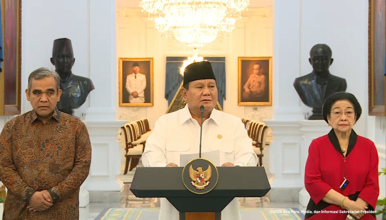 Keterangan Pers Presiden Prabowo, Istana Merdeka, 31 Agustus 2025. (Tangkapan Layar Youtube/Sekretariat Presiden RI)