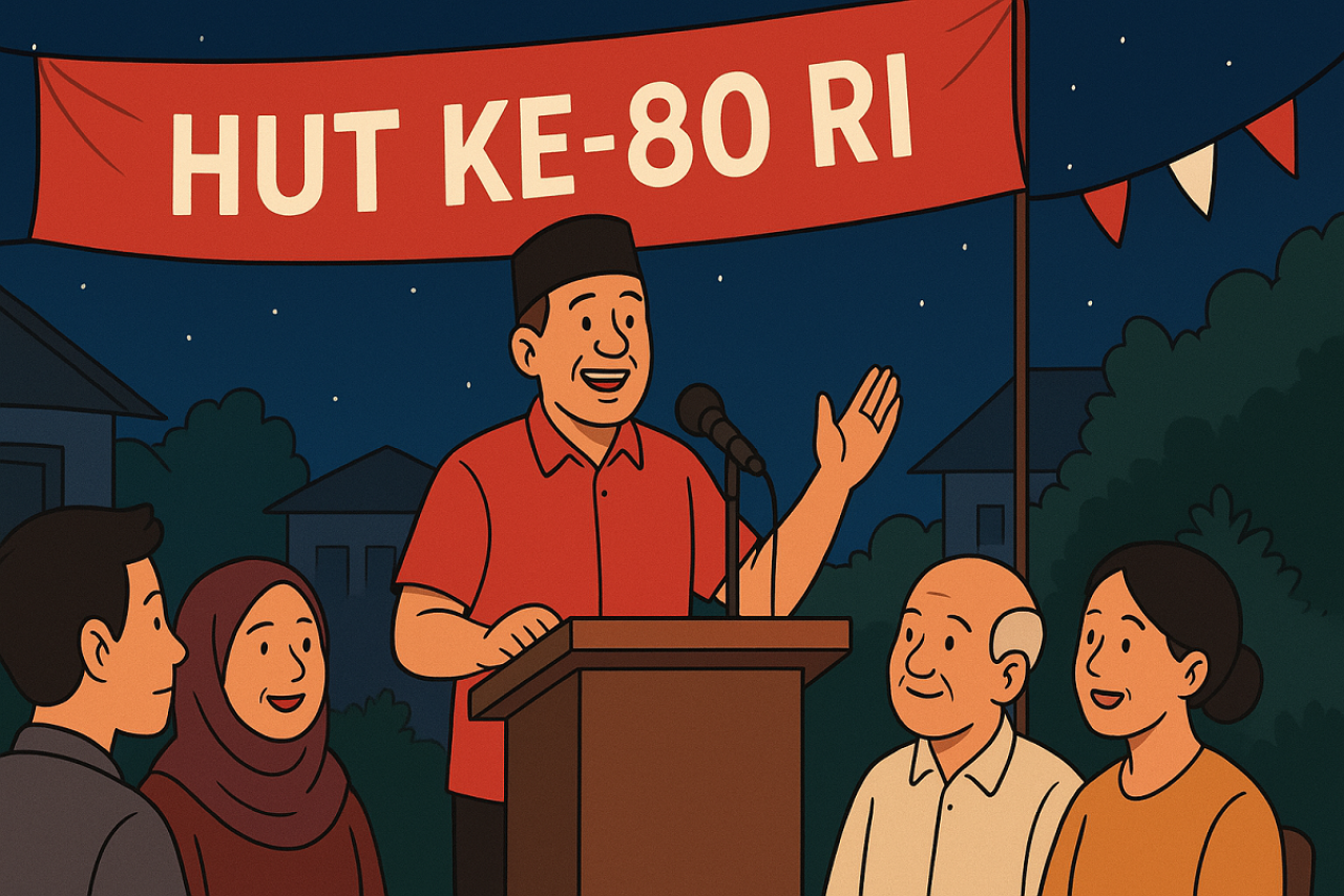 Ilustrasi pidato malam tirakatan. [chatgpt]