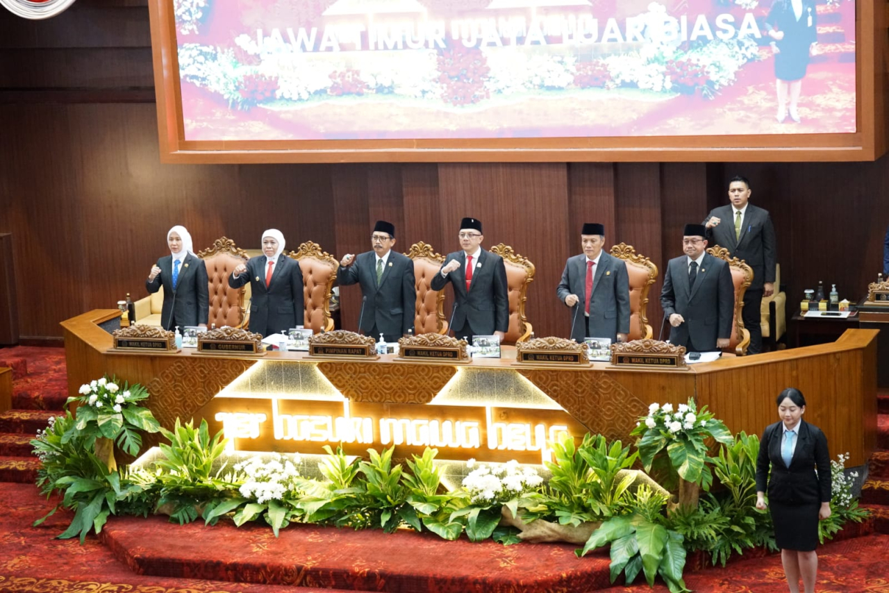 Suasana rapat Paripurna DPRD Jawa Timur, Senin (8/9/2025). (Foto: Humas DPRD Jawa Timur)