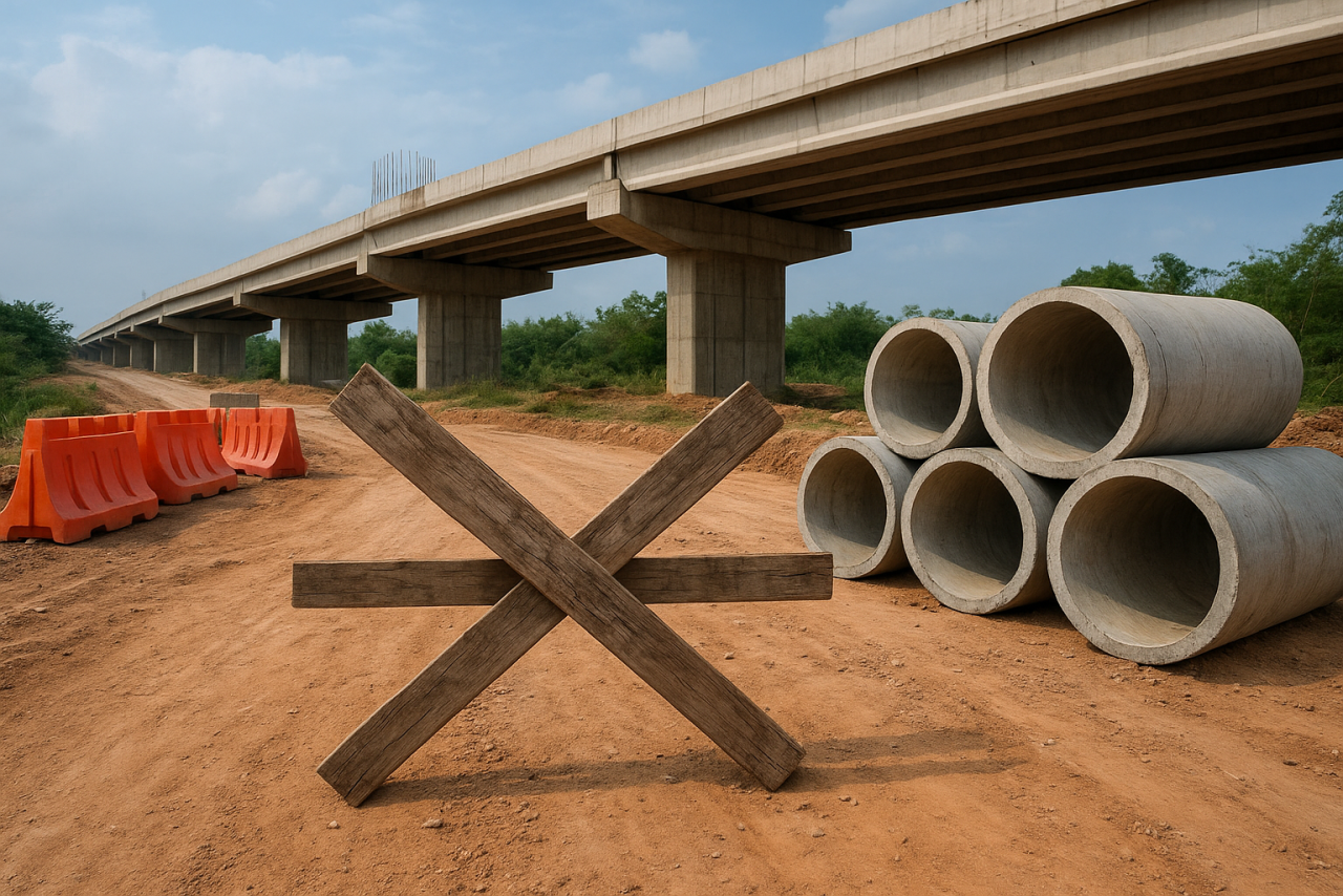 Ilustrasi gambar proyek jalan