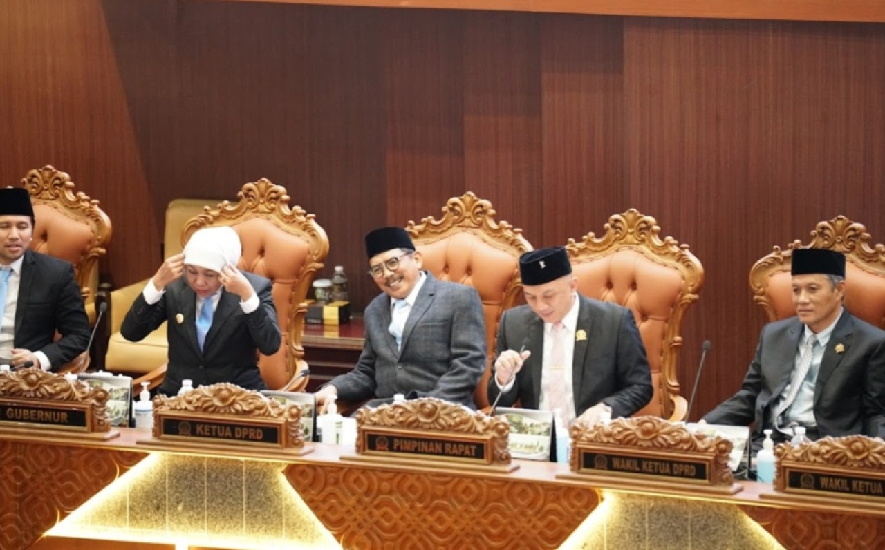 Suasana sidang Paripurna DPRD Jawa Timur beberapa hari lalu. (Foto Humas DPRD Jatim)