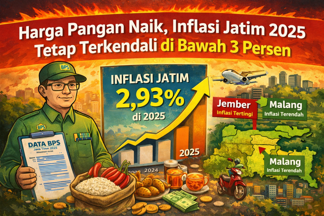 Ilustrasi inflasi Jatim 2025.