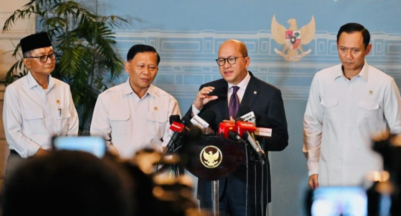 Para menteri Kabinet Merah Putih di Istana Merdeka, Jakarta, pada Selasa, 12 Mei 2026. (Foto: (Sumber: BPMI Setpres)