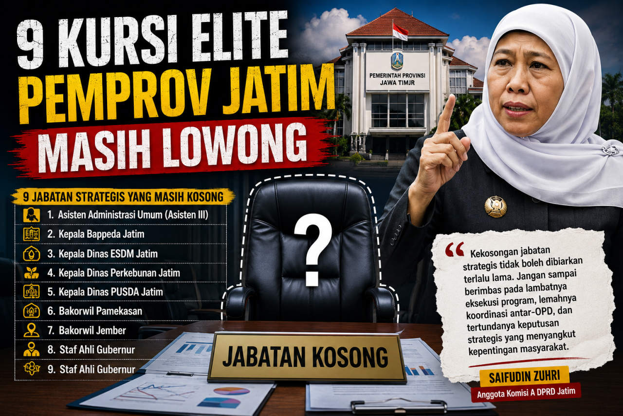 Sembilan jabatan eselon II Pemprov Jatim kasong