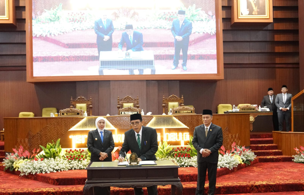 Suasana rapat paripurna dengan agenda PA Fraksi DPRD Jatim, Rabu (13/5/2026). (Humas DPRD Jatim)
