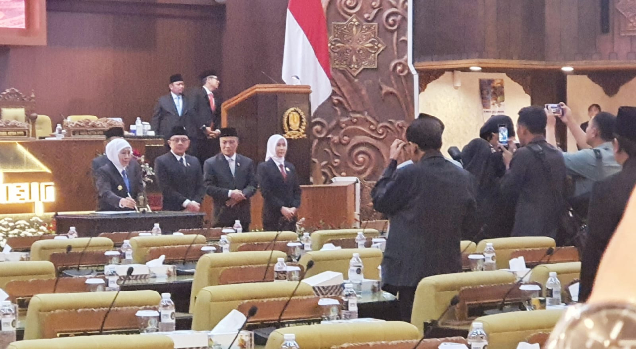 Suasana rapat Paripurna DPRD Jatim, Selasa (14/7/2026).
