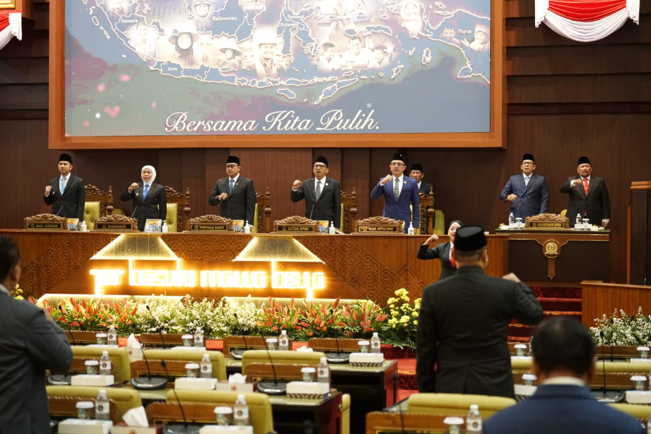 Suasana rapat Paripurna DPRD Jatim. (Dok Humas DPRD Jatim)