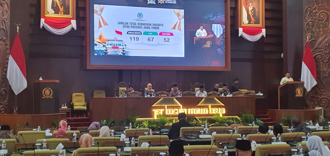 Suasana rapat Paripurna DPRD Jatim, Kamis (10/9/2026).