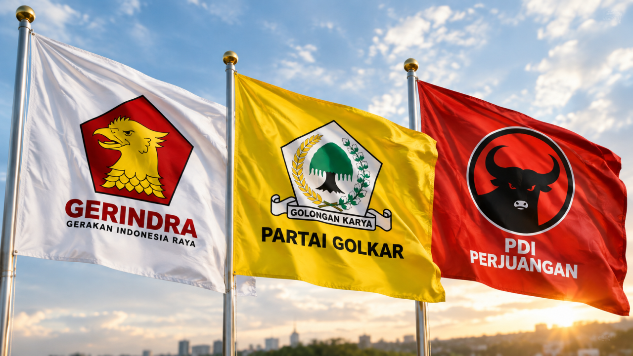 Ilustrasi bendera partai politik